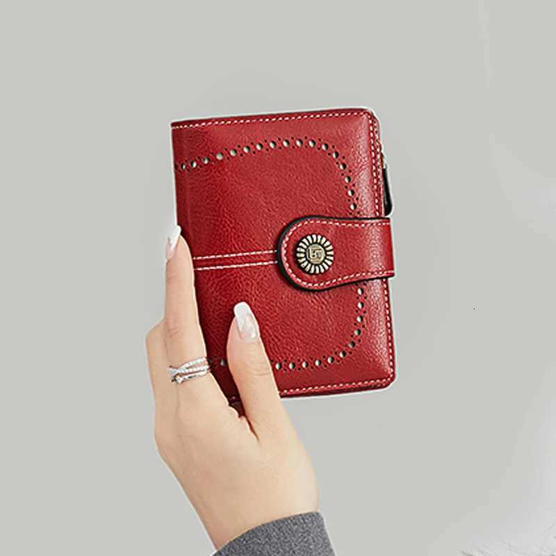 Wallet RFID Womens Anti-Theft Brush Multi-Card Slot Zipper FAshion Holder Vintage Multifunctional ShortWallet H260707