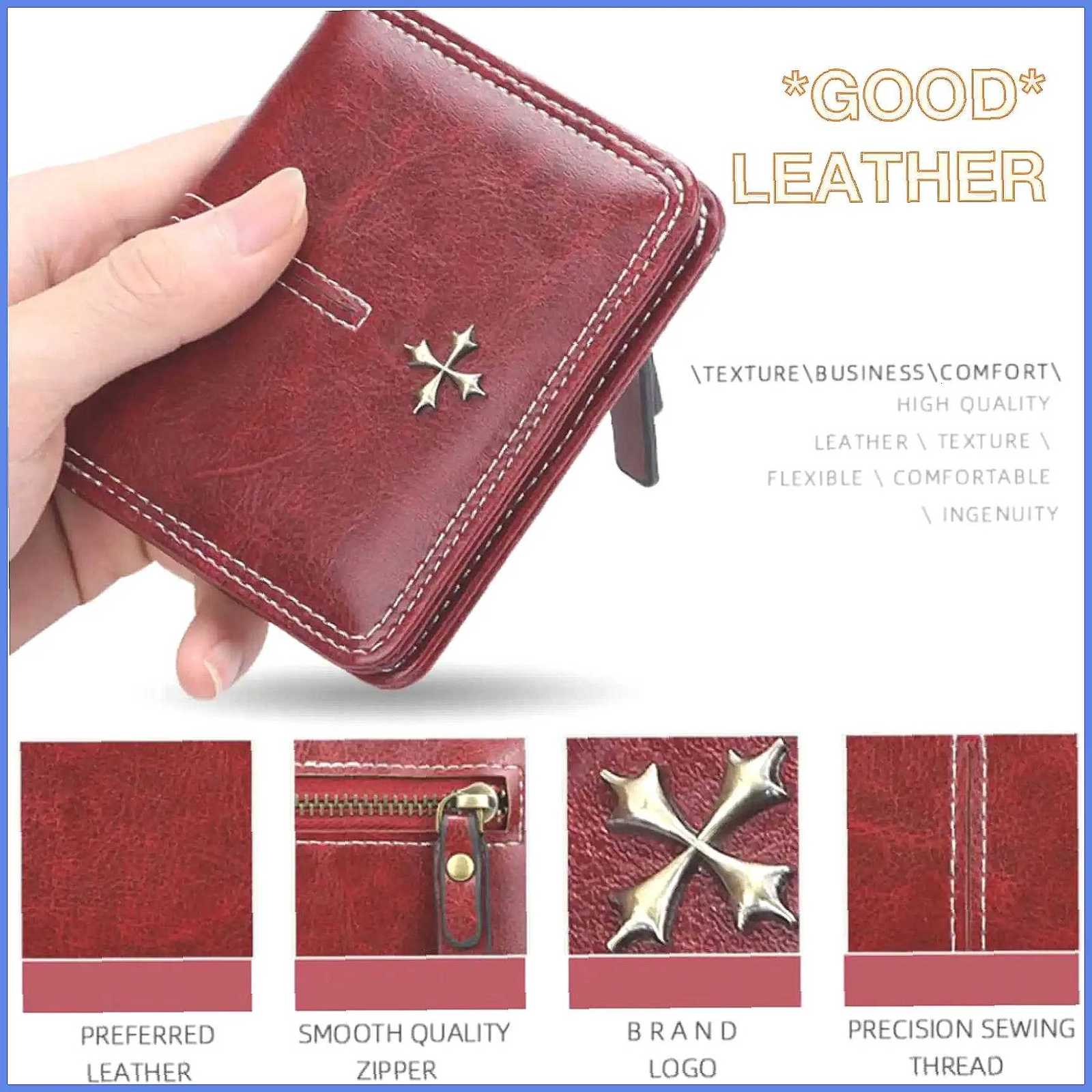 Short Oil Wax PU Womens Wallet Multi-Card Coin Purse with Zipper All-in-One Bag H260707