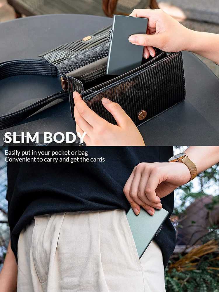 Slim Wallet Minimalist Card Holder Metal RFID Blocking Card Protector Pop Up Wallets for Men H260707