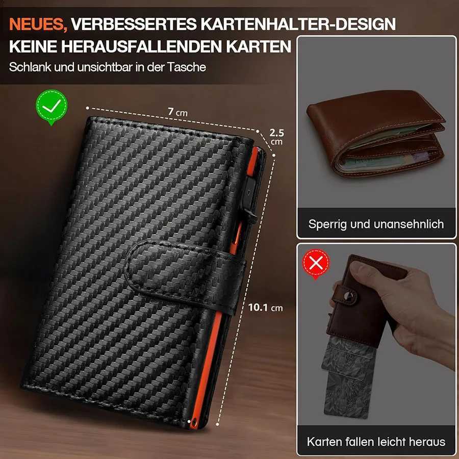 Coin Pop Up Wallet with Compartment RFID Protection Holder Wallet for Men H260707