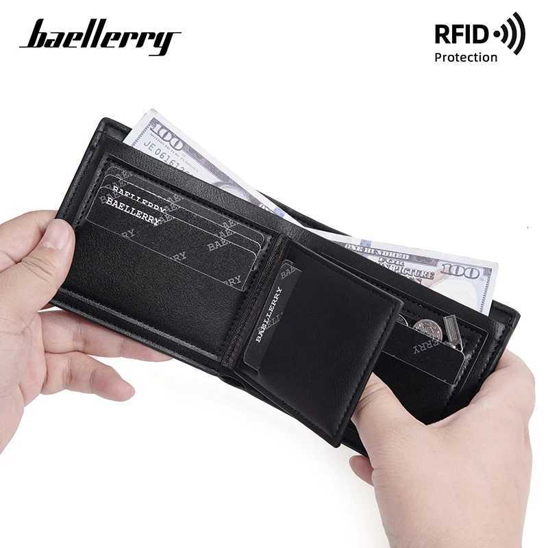 Men RFID Baellerry Wallets New Simple Card Clip Soft Male Wallet Zipper Coin Pocket Short Card Holder Mens Purses H260707