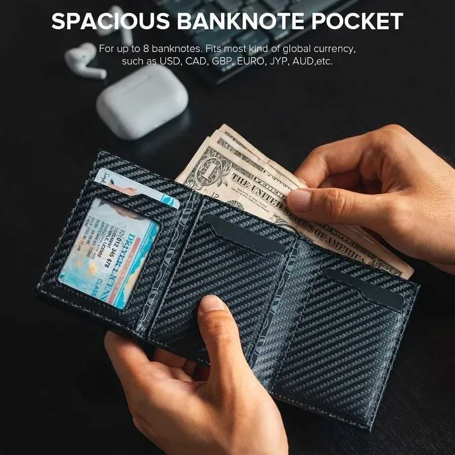 Wallet with Zipper Coin Mens Purse Automatic Pop-up Metal Holder Minimalist RFID Blocking Business Card Wallet Idea H260707