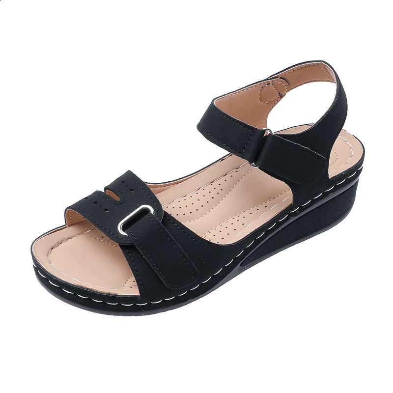 2026 Open Toe Fashion Womens Sandals Summer Soft Sexy Wedge Buckle Orthopedic Sandal Footwear 3543 260707