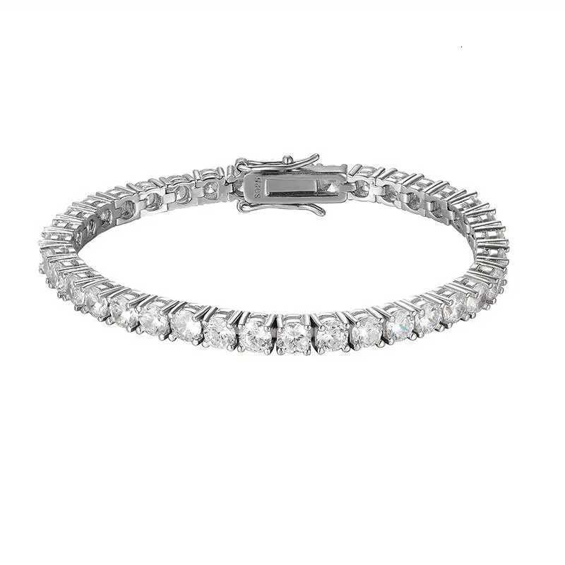 TY 3mm 4mm Moissanite Tennis Bracelet 925 Sterling Silver Full Dia Sier Plated Wedding Party Jewelry Bracelets For Women Man H260707