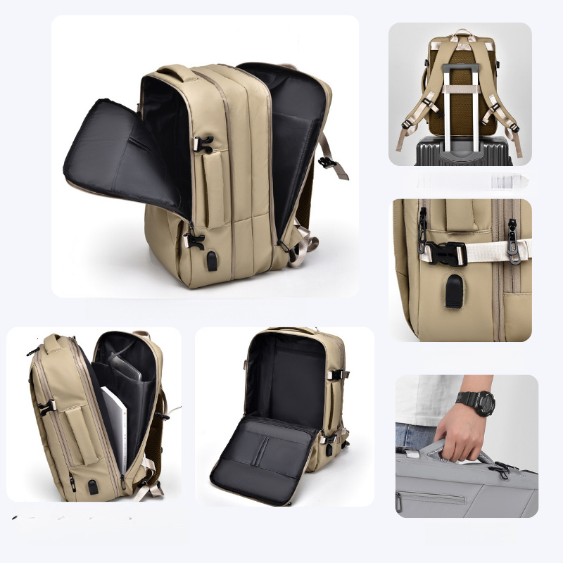 new commuter backpack with large capacity men s high end feel backpack computer bag high end business bag expandable backpack