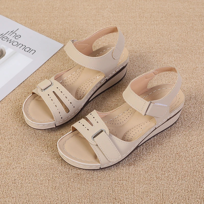 2026 Open Toe Fashion Womens Sandals Summer Soft Sexy Wedge Buckle Orthopedic Sandal Footwear 3543 260707