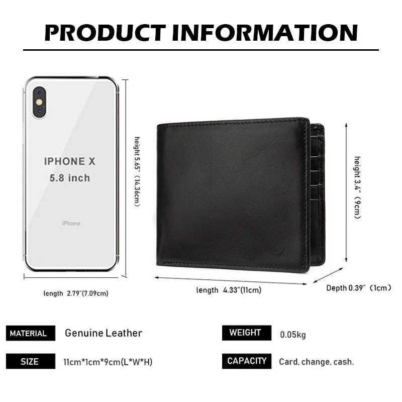 Hot Soft Genuine Leather MACHOSSY Wallet Mens Oil Cow Leather Wallets Man Small Card Holder Wallets Black Short Purse for Male H260707