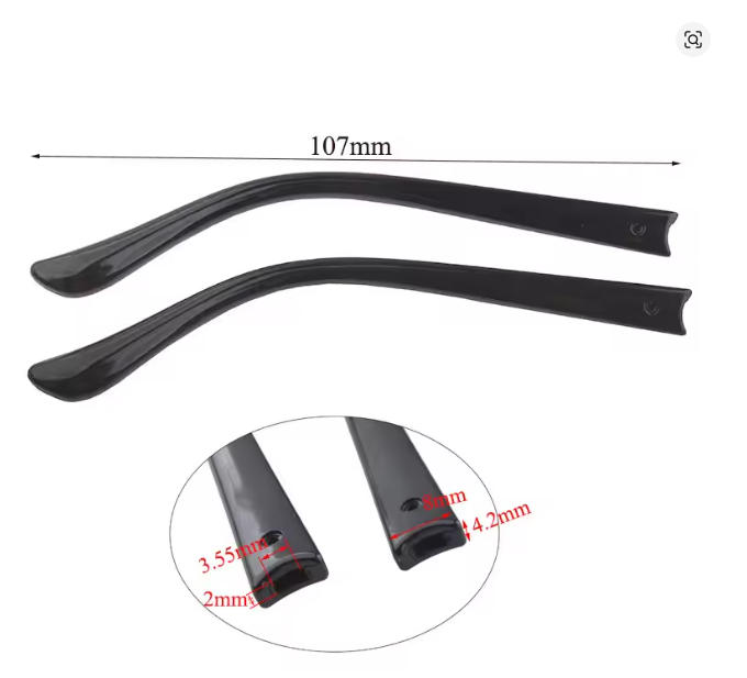 10pairs 20pcs long brown plastictemple tips for metal temple glasses eyewear temple tips eyeglasses leg sl001
