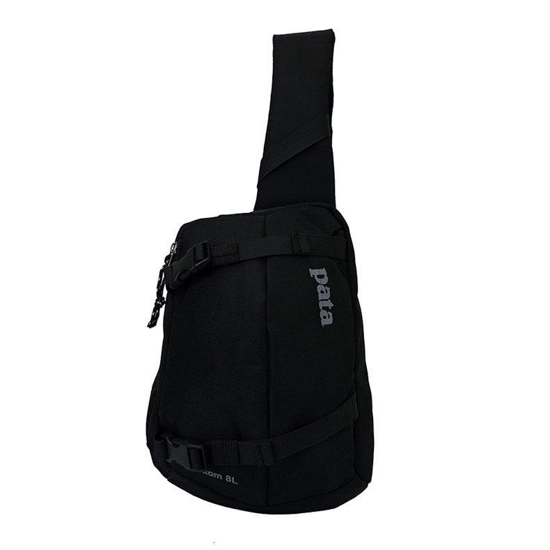Black Waterproof Single Shoulder Crossbody Travel Bag New 8L Outdoor Nylon Oxford Cloth Lightweight Unisex Fitness Hiking Chest Color-Block Cycling Ba
