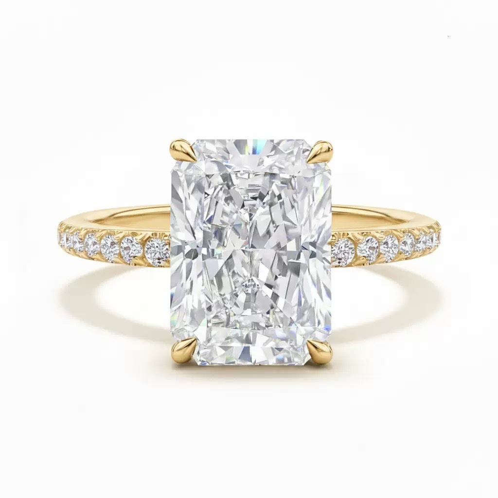 Tianyu Moissanite Diamond Custom Cube Sugar Design Silver 925 Wedding Engagement Rings - view 3