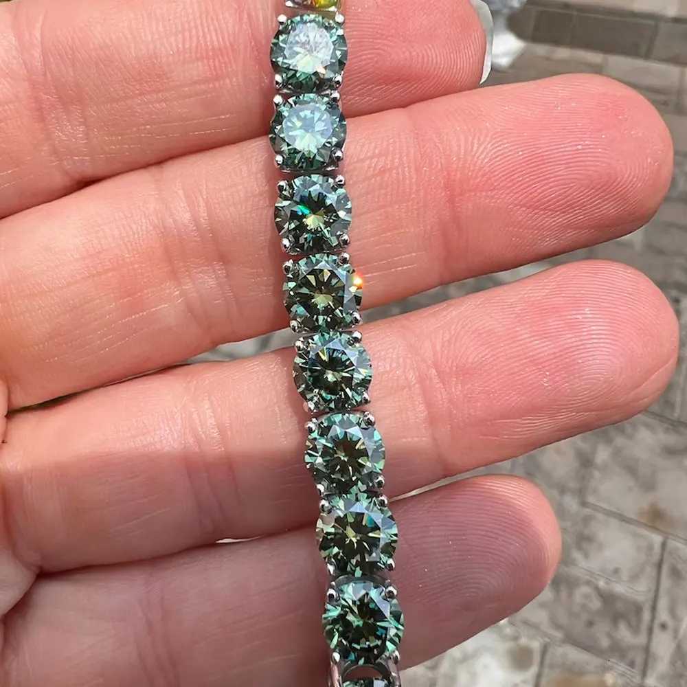 KNOBSPIN D VVS Green Moissanite Tennis Bracelets for Women Men Lab Diamond with GRA Wedding Jewelry 925 Sliver Bracelet H260707