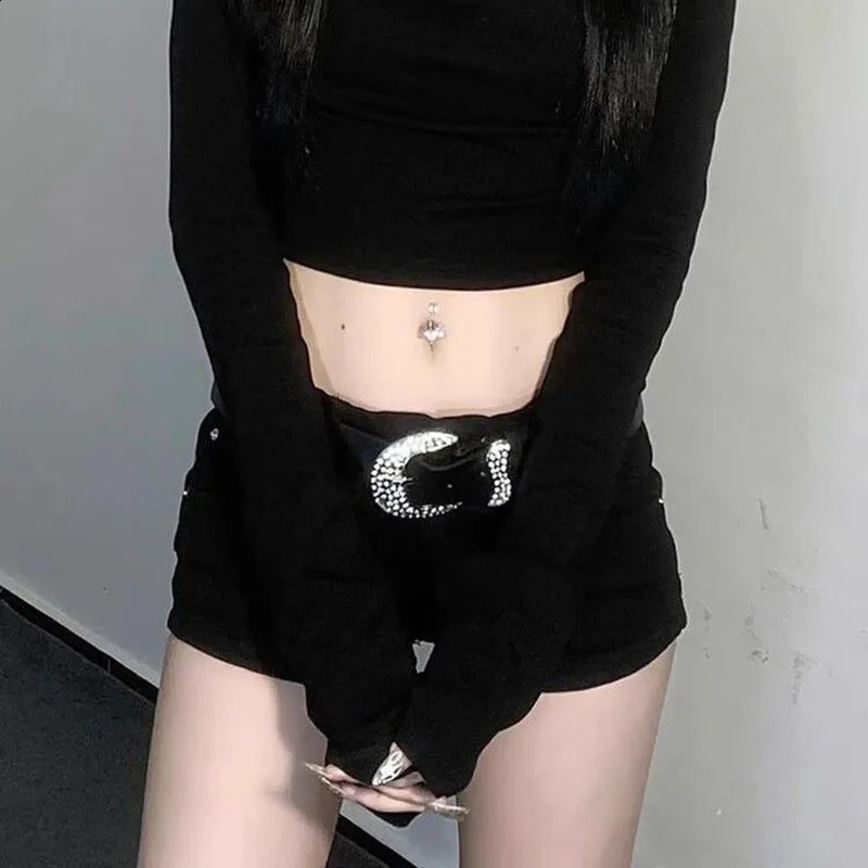 Black Denim Shorts for Women European Style Trendy Summer Mini Female Sexy Sheath Night Club Slim Ultrashort Jeans 260707