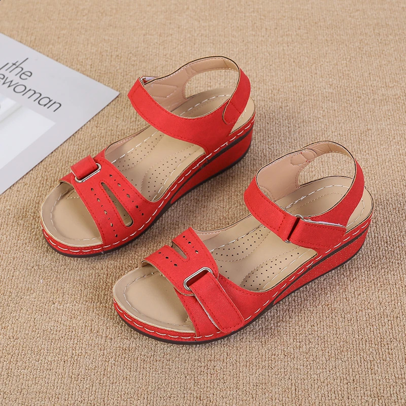 2026 Open Toe Fashion Womens Sandals Summer Soft Sexy Wedge Buckle Orthopedic Sandal Footwear 3543 260707