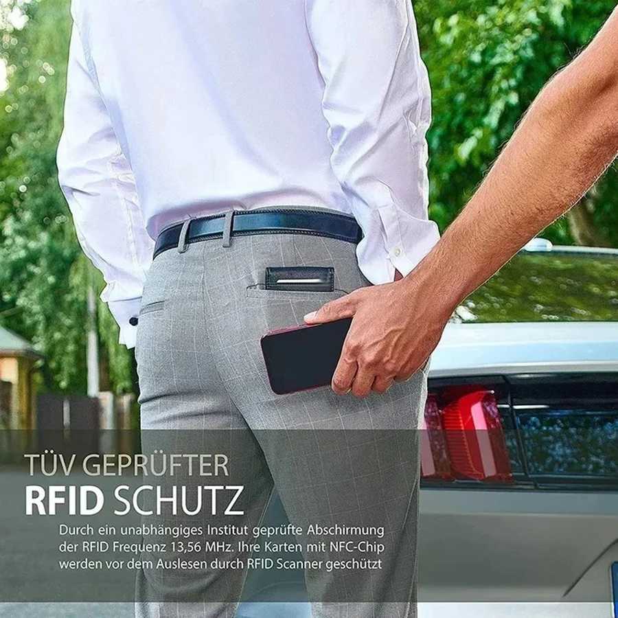 Wallet Wallet Mens RFID Protection Simple Ultra-thin PU Small Money Clip H260707