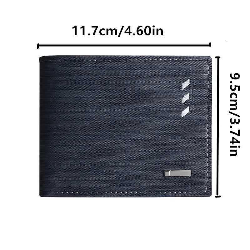 material mens short wallet PU navy blue/light brown multi slot wallet suitable for outdoor business mens ideal gift H260707