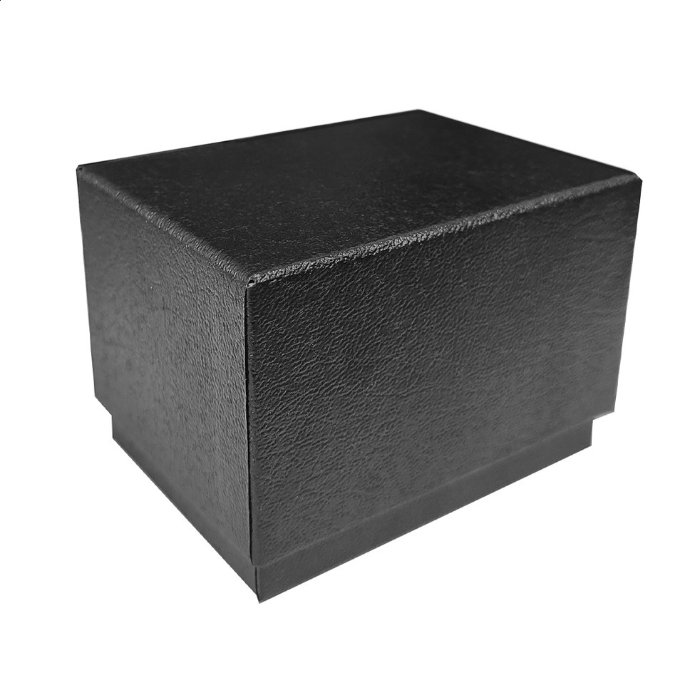 Black matte PU leather square clam shell watch storage box 240812
