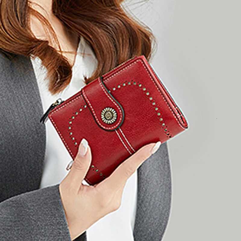 Wallet RFID Womens Anti-Theft Brush Multi-Card Slot Zipper FAshion Holder Vintage Multifunctional ShortWallet H260707