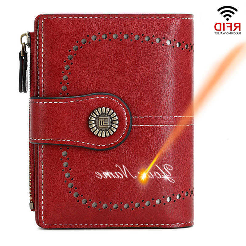Women Rfid New Wallets Short Name Engraved Zipper Hasp Coin Pocket Women Purse Quality Card Holder Female Wallet H260707