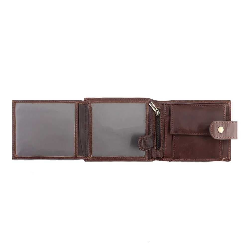 Genuine Mens Wallet Rfid Vintage Leather Wallets for Men Holder Purse Money Bag Wallet Man H260707