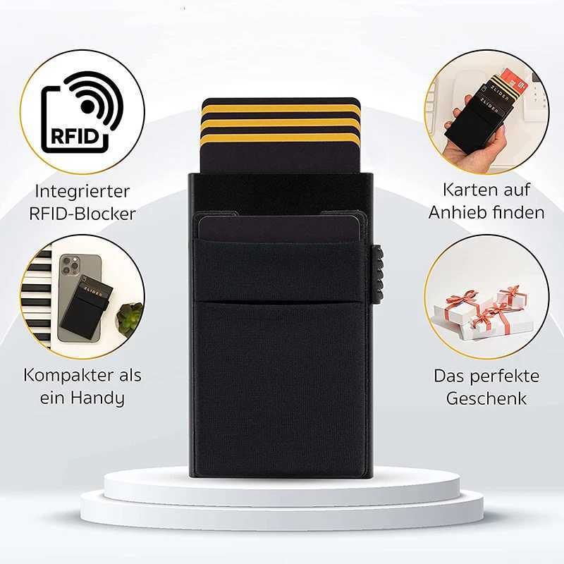 Coin with Card Pocket Case Holder Slim Wallet for 5-7 Cards Card Holder with RFID Wallet Mini Aluminum Smart Wallet H260707