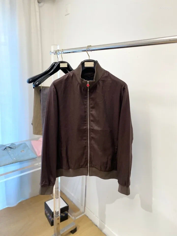 Men's Jackets Kiton Italian Old Money Style Simple Stand up Collar Business Casual Linen Jacket 26ss - view 3