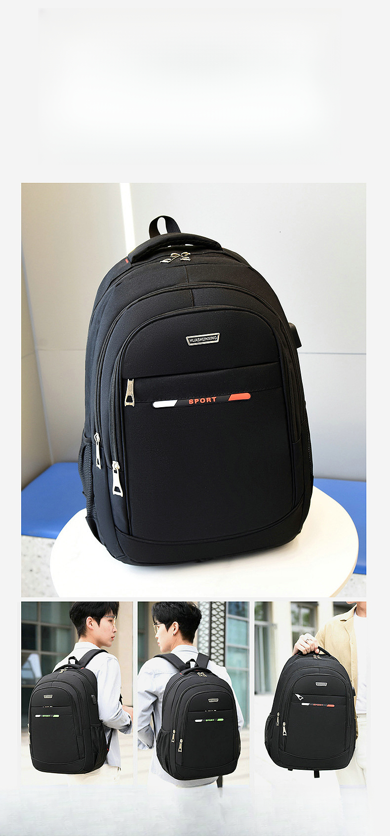 New Men s Backpack Fashion and Leisure Large Capacity Simple Student Backpack Business Elite Computer Bag Commuter Bag Hiking and Mountaineering Bag