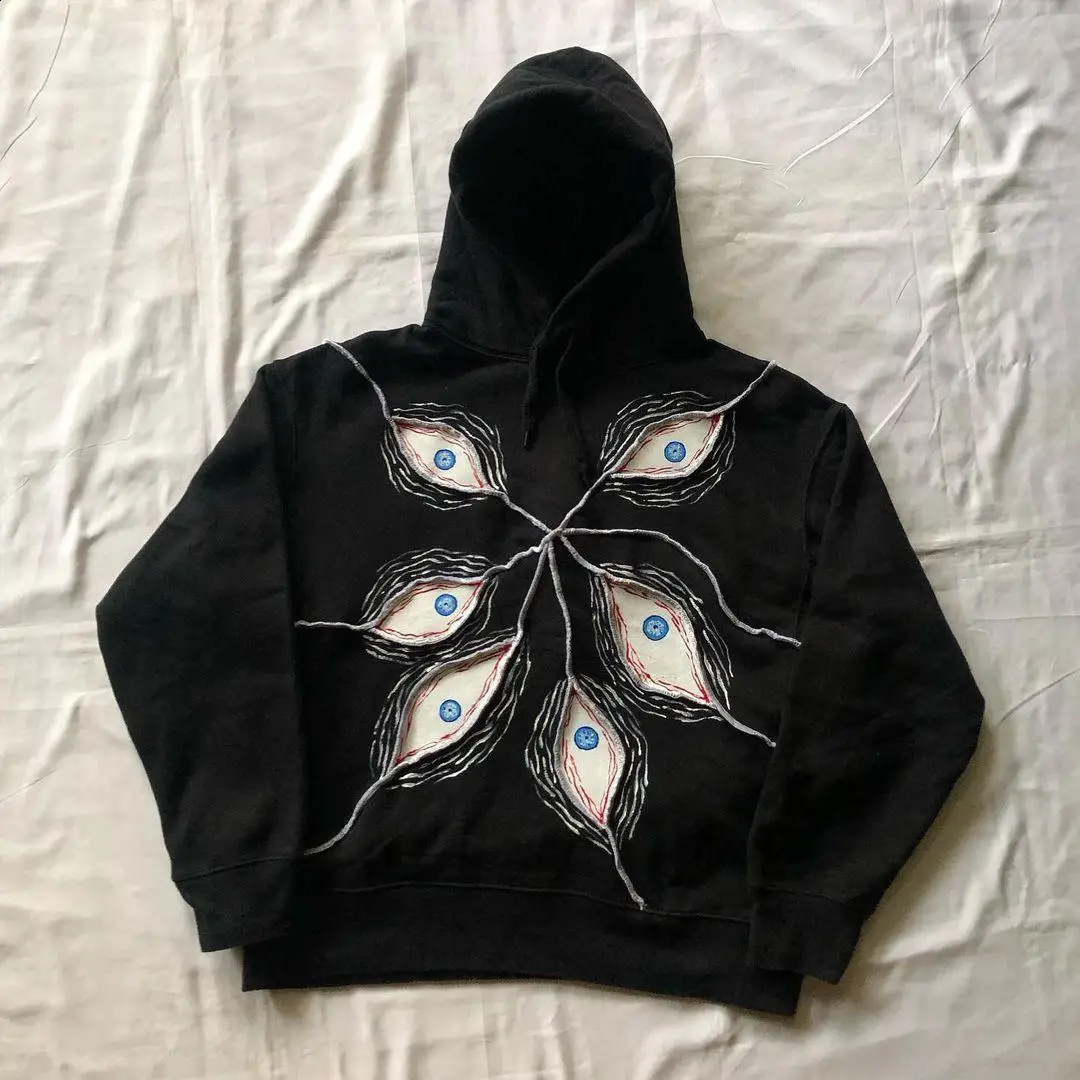 Hoodie Sweatshirt Y2K Hip Hop Retro Crown Embroidery Oversized Hoodie Men Women Harajuku Goth Pullover Hoodie Clothes 240106