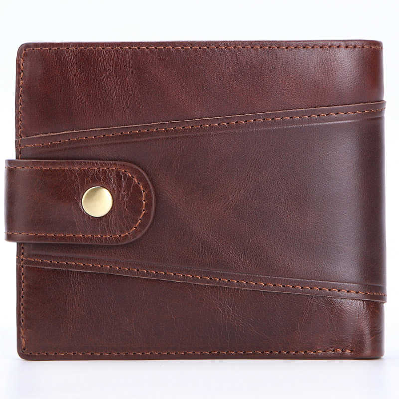 Genuine Mens Wallet Rfid Vintage Leather Wallets for Men Holder Purse Money Bag Wallet Man H260707