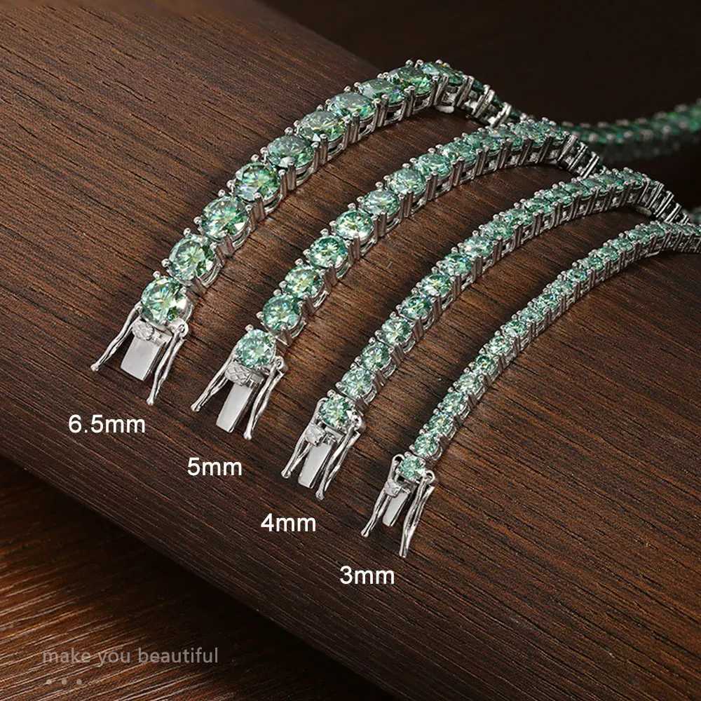 KNOBSPIN D VVS Green Moissanite Tennis Bracelets for Women Men Lab Diamond with GRA Wedding Jewelry 925 Sliver Bracelet H260707