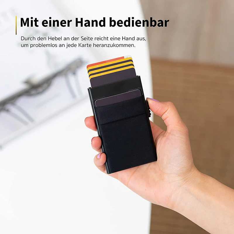 Coin with Card Pocket Case Holder Slim Wallet for 5-7 Cards Card Holder with RFID Wallet Mini Aluminum Smart Wallet H260707