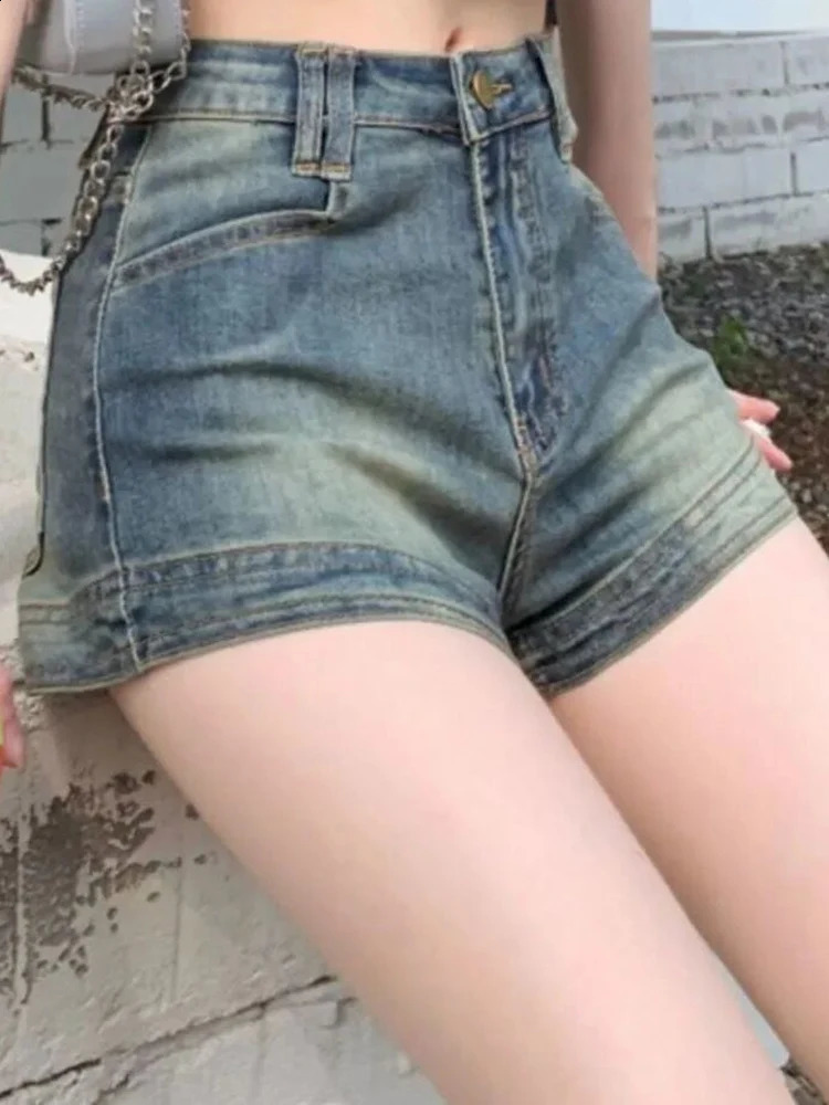Summer Women Korean Retro Sexy Thin Denim Shorts Jeans Lady Mini Pants Girls Tight Elastic High Street Ultra Short 260707