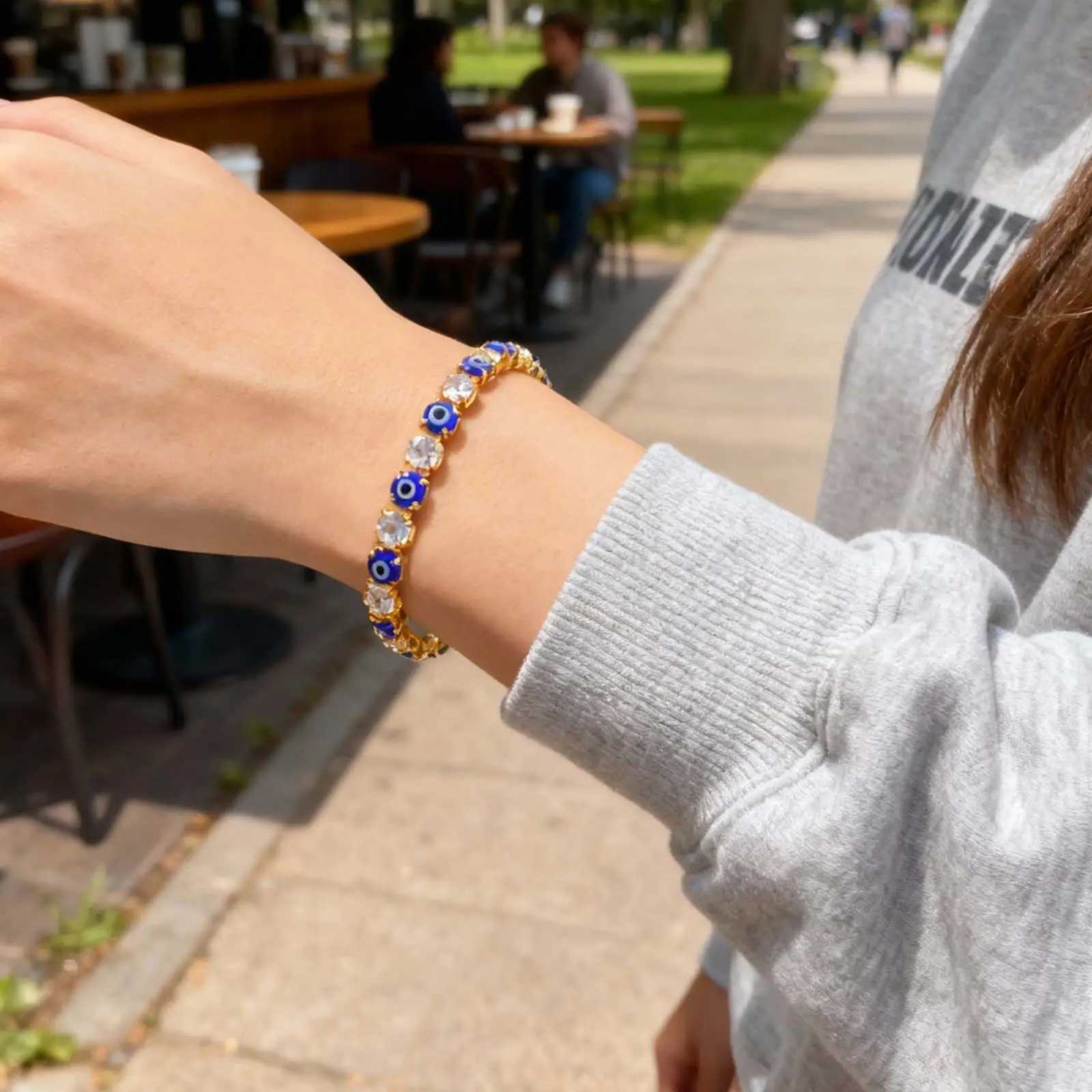 Colorful Crystal Tennis Bracelet For Women Fashion Cubic Zirconia Bracelets Devils Eye Chain Bracelet Luxury Jewelry Gift H260707