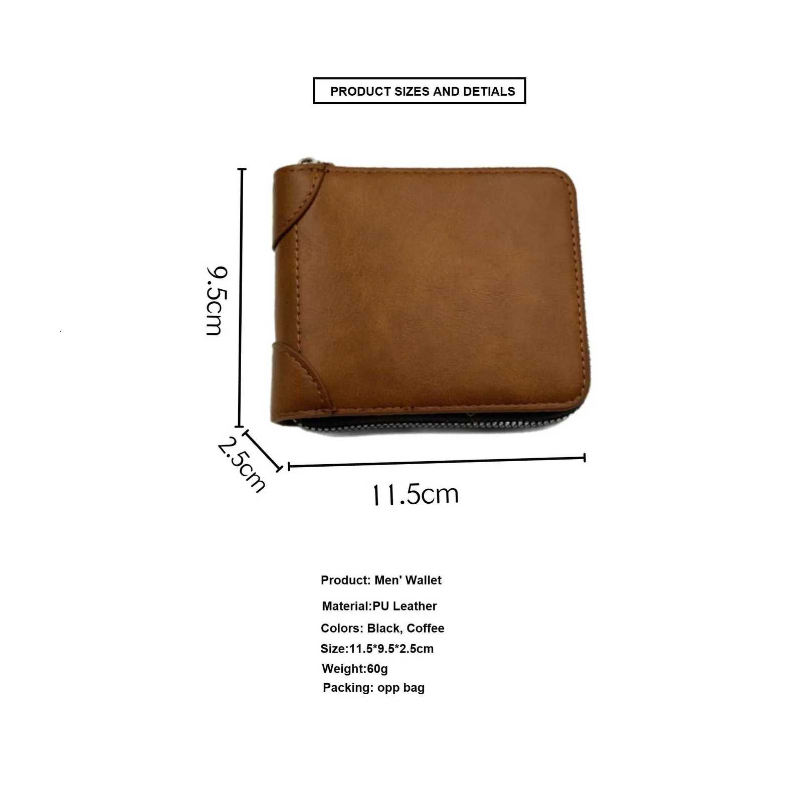 Leather Zipper Wallet Large Mens Capacity Multi-card Holder Wallets Coin Cash Purse with ID Window H260707