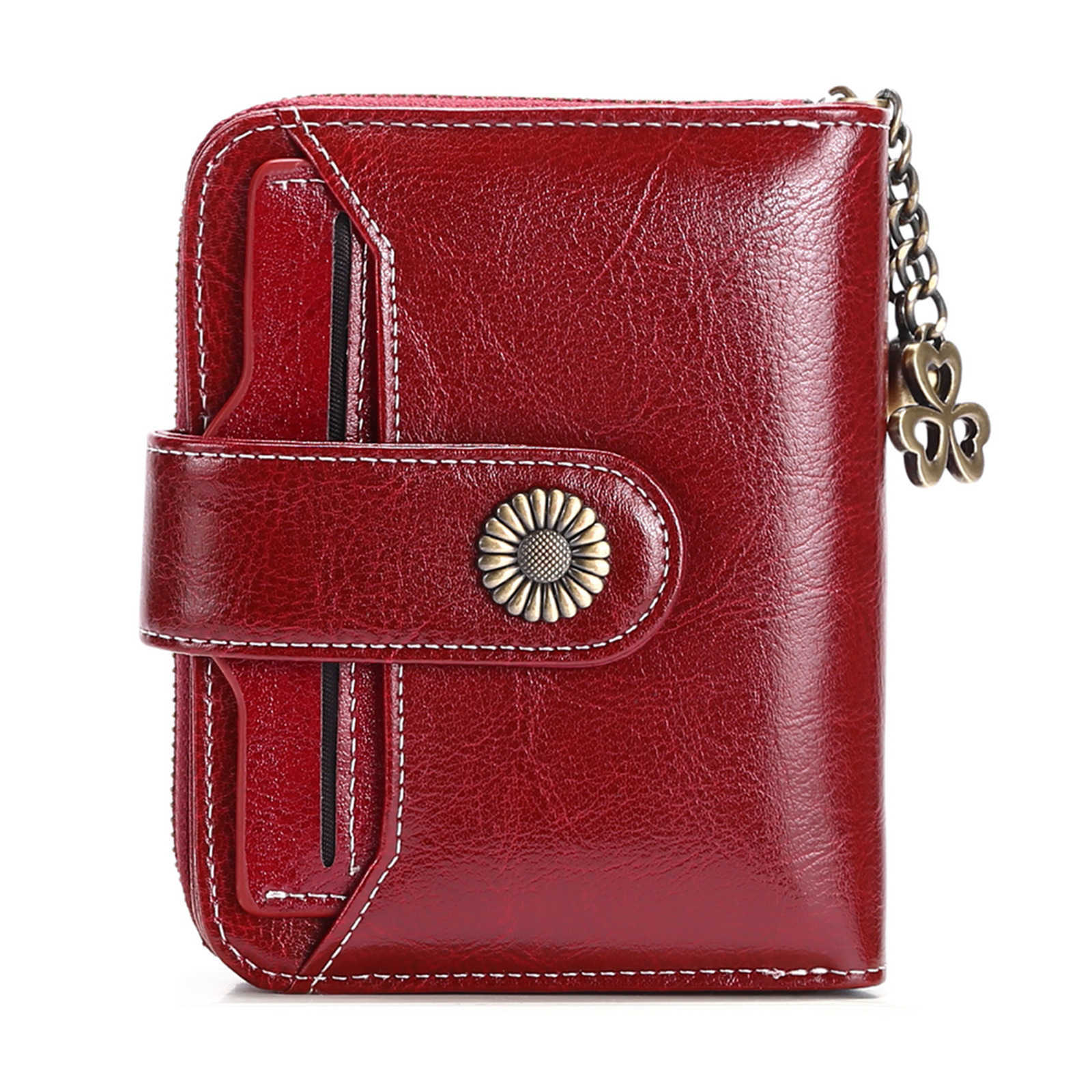 Womens New Soft Wallet Leather Female Short Student Korean Version Multifunctional Mini Change Bag Drivers License Wallet H260707