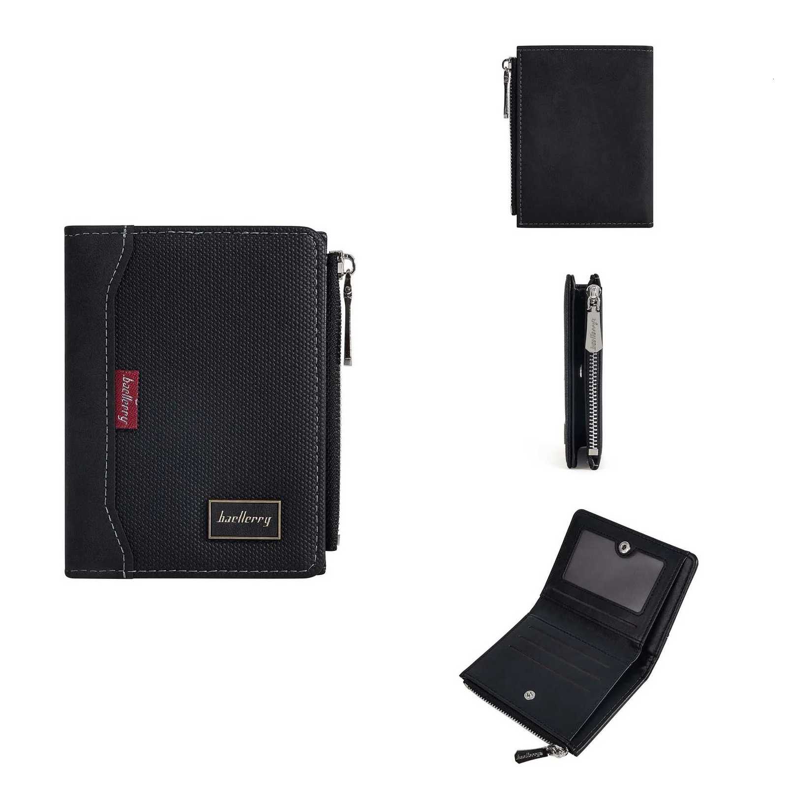 RFID Simple Baellerry Mens Zipper Wallets Card Holder Male Wallet Photo Holder Coin Pocket Purses for Men H260707