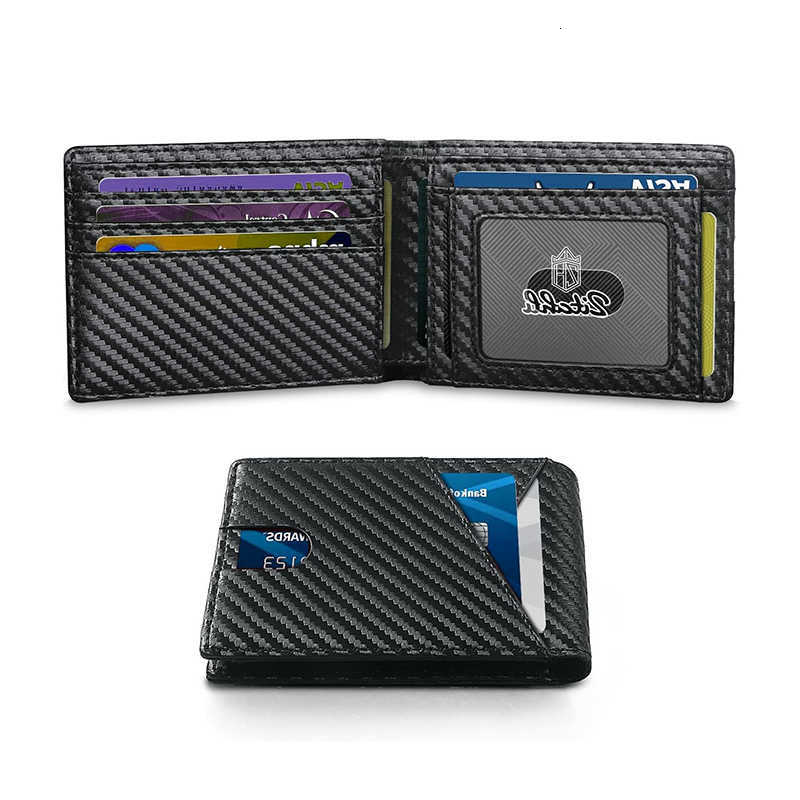 11 Mens Wallet Ultra Thin Slot Leather RFID Blocking Small Thin Bifold Wallet for Men H260707