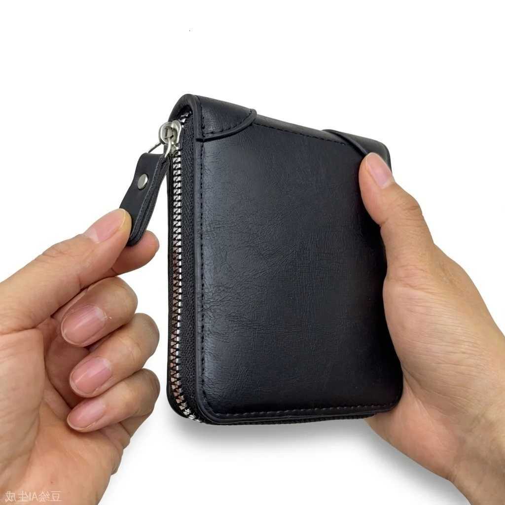 Leather Zipper Wallet Large Mens Capacity Multi-card Holder Wallets Coin Cash Purse with ID Window H260707