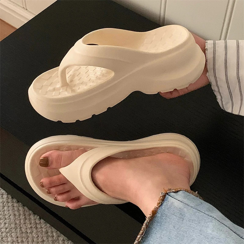 XIXITIAO Thick Platform Eva Flip Flops For Women 2026 Summer Clip Toe Non Slip Beach Sandals Comfortable Soft Sole Cloud Slipper 260707