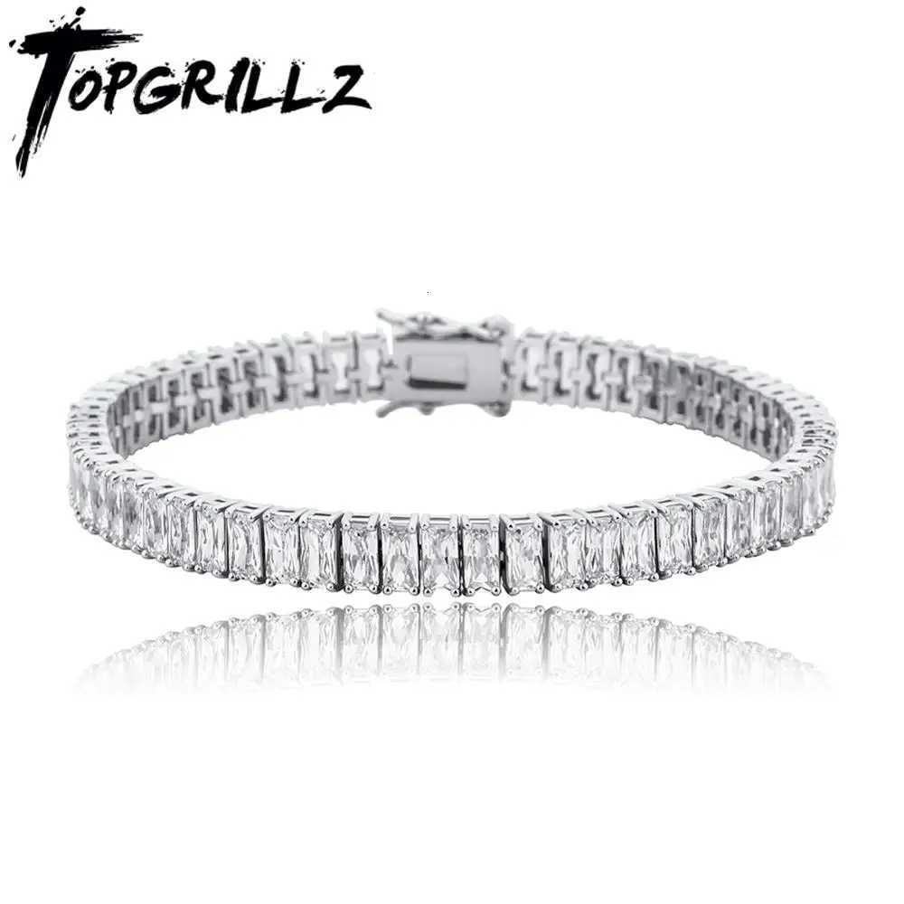 TOPGRILLZ 2020 New Baguette 8mm Tennis Chain Bracelet Out Cubic Zirconia Hip Hop High Quality Fashion Charm Jewelry Gift H260707