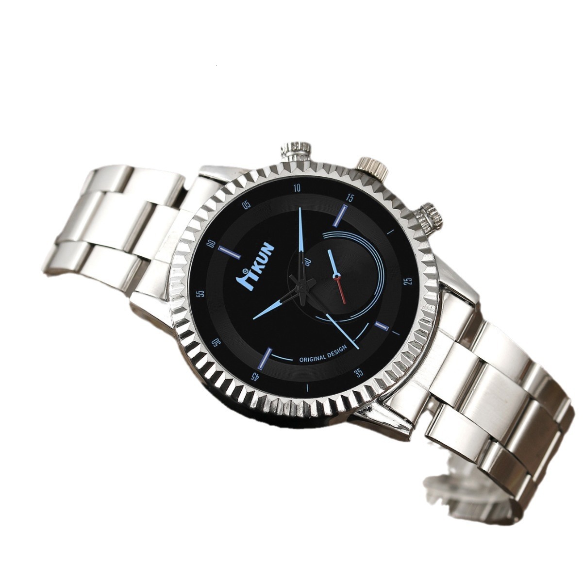 Men Wrist Watch Directly Supplied By The Manufacturer, quartz New Hot-Selling Men's Quartz With Gear Dial Steel Strap, Creative And Personalized 