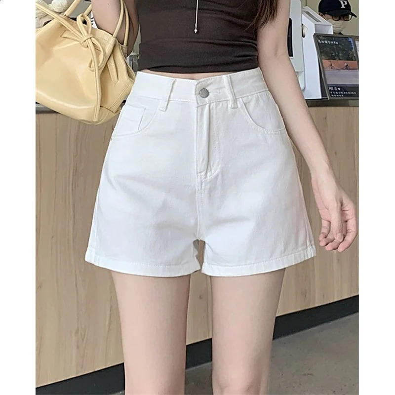 Summer Female Classic Korean Thin Jeans Lady Solid Color High Waist Denim Shorts Girls Fashion Leisure Daily Short Pants 260707