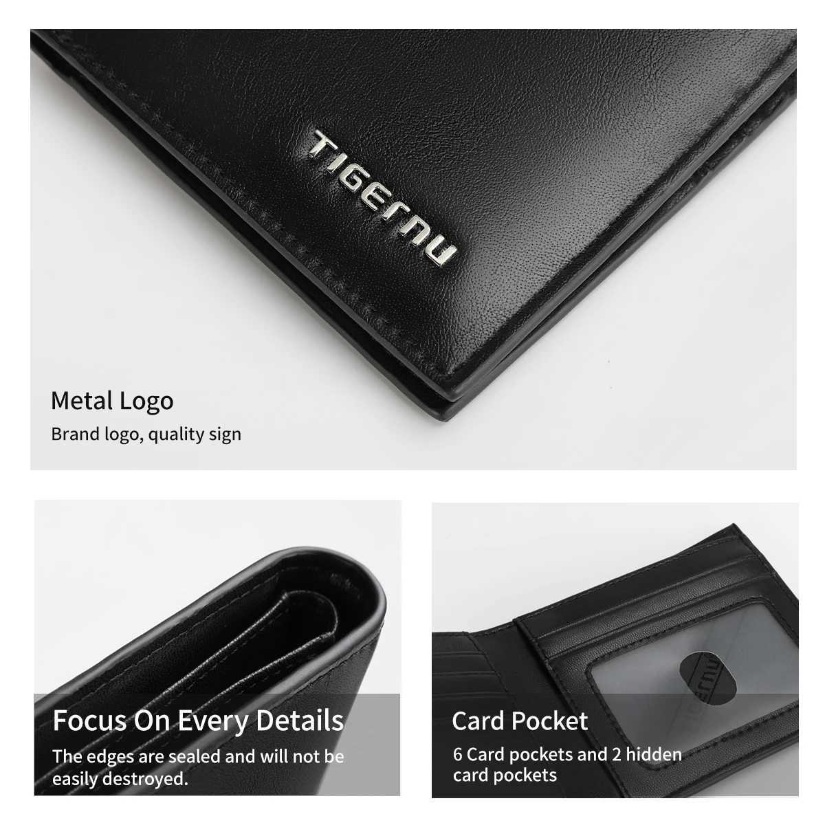 Wallets Quality Tigernu Men High Thin Money Purse Male Business Card Holder For Men Fashion PU Wallet Short Purse Light Card Bag H260707