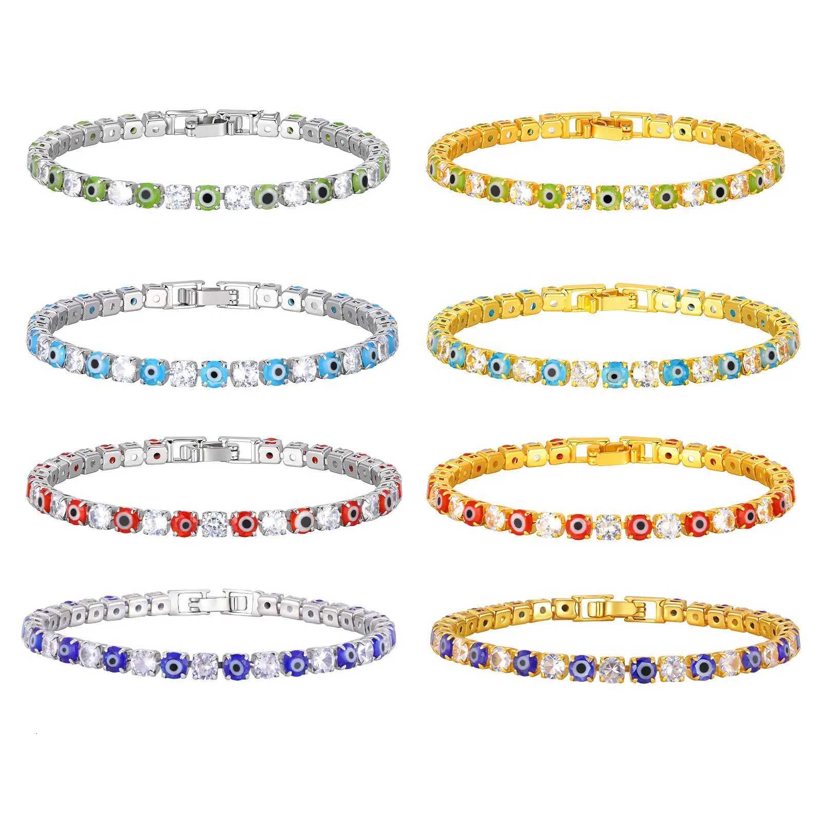 Colorful Crystal Tennis Bracelet For Women Fashion Cubic Zirconia Bracelets Devils Eye Chain Bracelet Luxury Jewelry Gift H260707