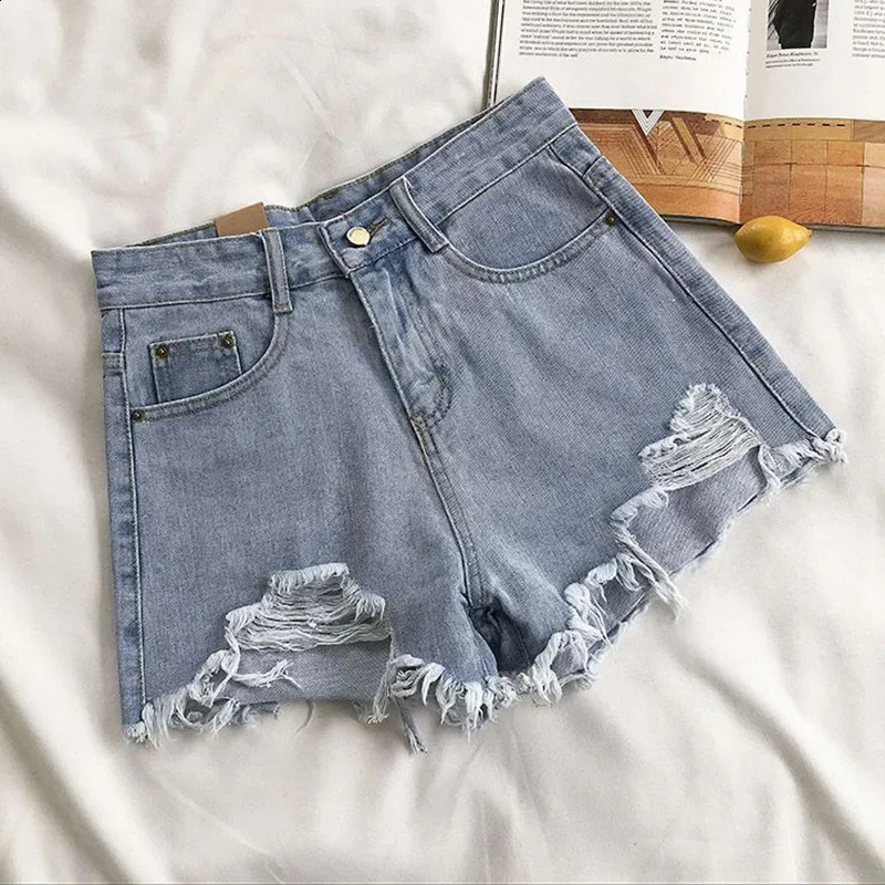 Summer Girls Fashion Denim Shorts Lady Chic Sexy Mini Pant Raw Edge High Waist Aline Short Jeans 260707