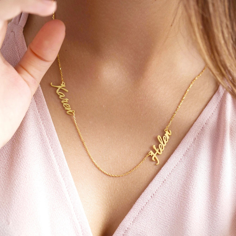 Custom Multiple Name Necklace Family Members Nameplate Pendant Personalized Jewelry Stainless Steel Handmade Choker Mom Gifts 260707 - view 5