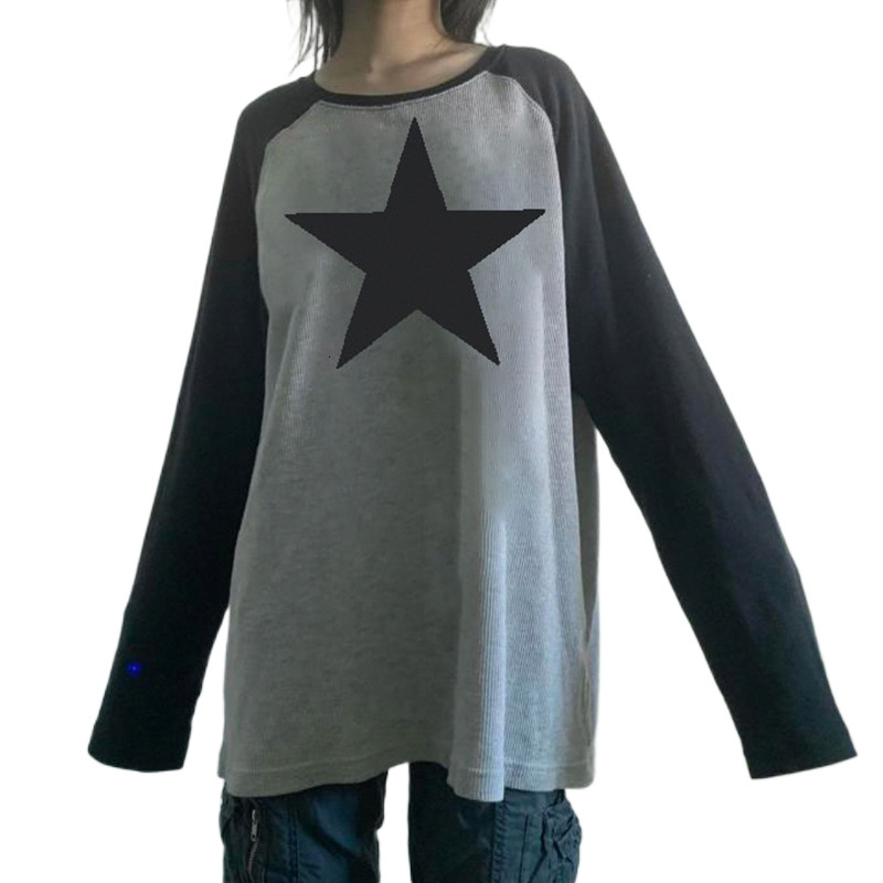 Cross-Border Foreign Trade Women's Autumn Winter New European And American Fashion Casual Sweatshirt Star Top Long Sleeve Hoodie Long Sleeves Rou