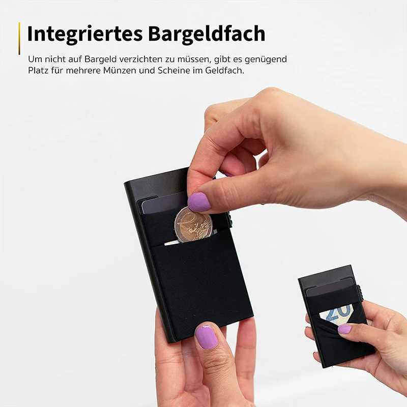 Coin with Card Pocket Case Holder Slim Wallet for 5-7 Cards Card Holder with RFID Wallet Mini Aluminum Smart Wallet H260707
