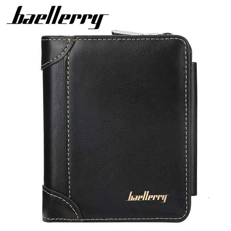 Wallets Baellerry Men PU Leather High Quality Zipper Short Desigh Card Holder Male Purse Vintage Coin Holder Men Wallets H260707