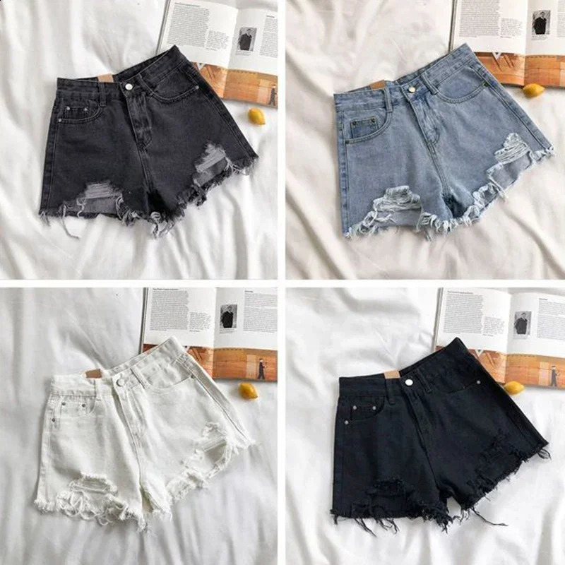 Summer Girls Fashion Denim Shorts Lady Chic Sexy Mini Pant Raw Edge High Waist Aline Short Jeans 260707