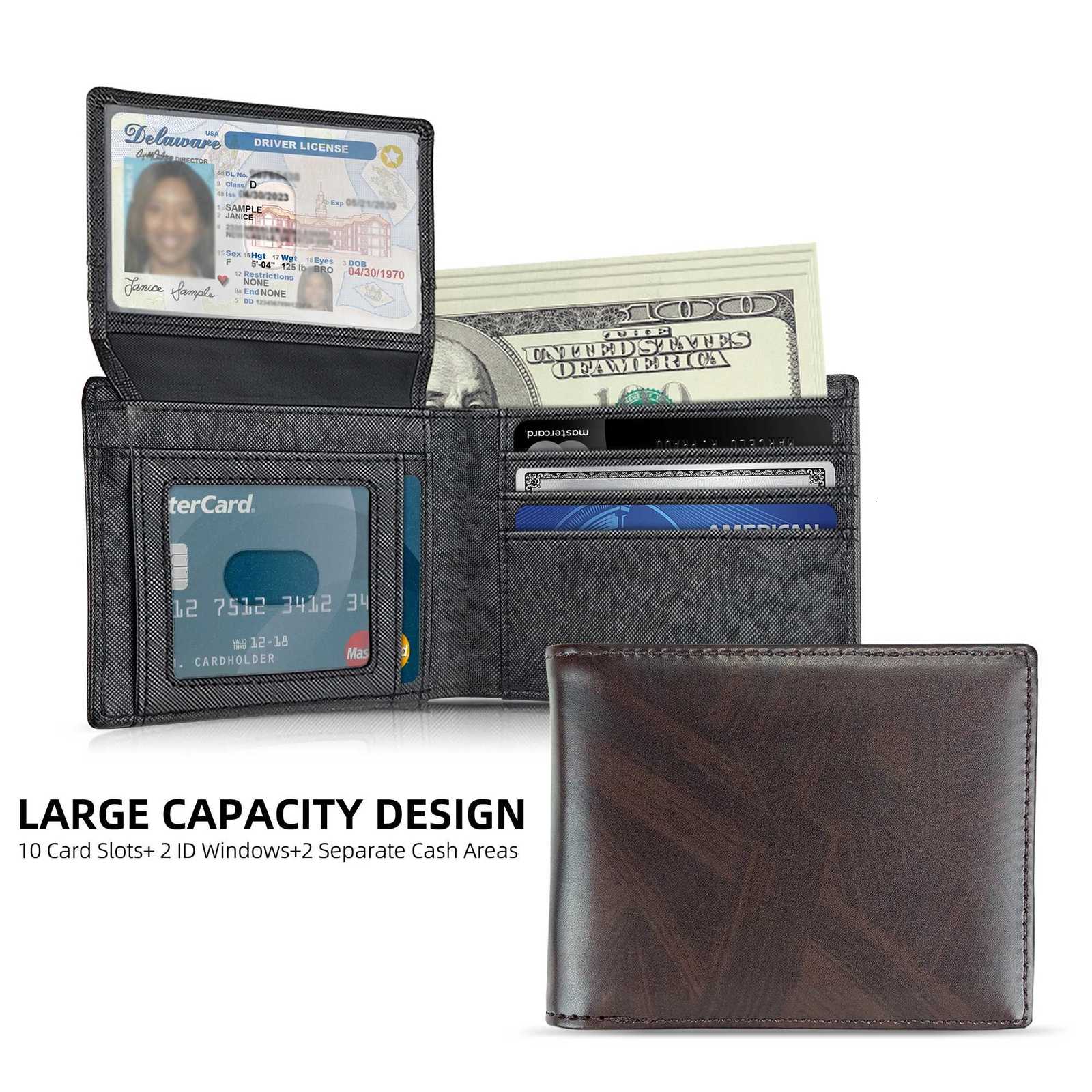 credit wallet Mens card slim ID holder casual mens leather short multi-card wallet business mens wallet H260707